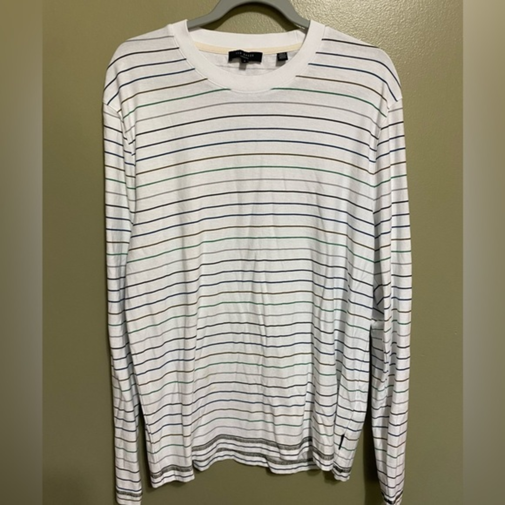 Ted Baker Striped Long Sleeve‎ T-Shirt, Size 4 (Large)
